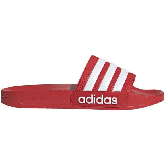 NWT adidas Adilette Shower Slide Unisex Vivid Red/White Sandals Size 14 Women - Picture 3 of 6
